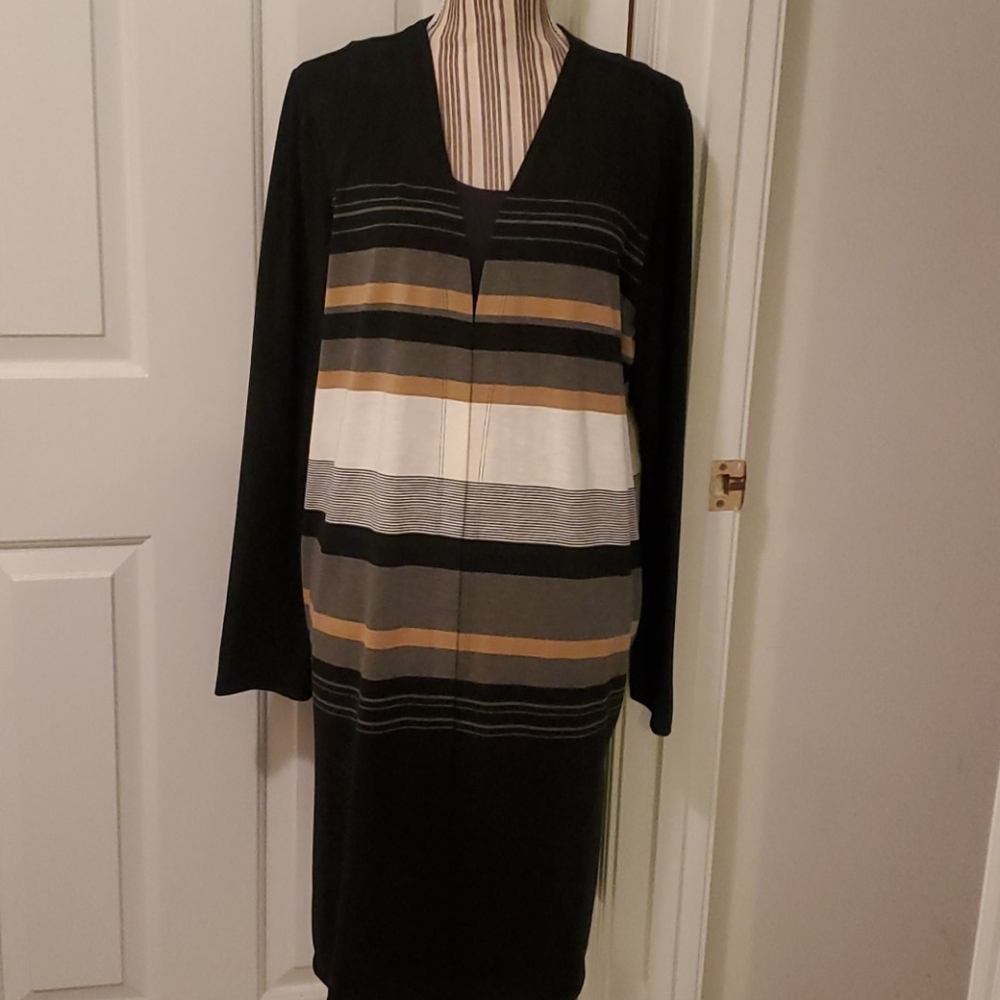 New Chicos Zenergy Striped Long Cardigan size 3
